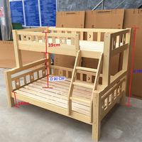 Échelle de lit superposé à deux étages en bois de pin massif Design moderne Rangement peu encombrant de style traditionnel pour la chambre des enfants