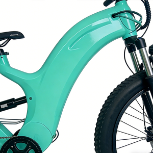 Vélo électrique tout-terrain pour femmes, couleur macaron, pneus larges, batterie intégrée, <span class=keywords><strong>moteur</strong></span> central, cadre en fibre de carbone, 36V - Product Image 4