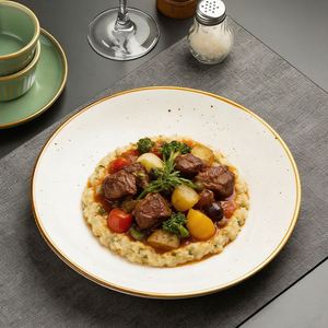 Creative <b>Ceramic</b> Steak <b>Plate</b> for Restaurant Vintage Style Pasta Dessert <b>Plate</b> Wedding Hotel Tableware Porcelain Dinner <b>Plate</b> - Product Image 4