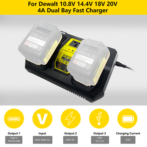 <span class=keywords><strong>Chargeur</strong></span> double canal avec fonction onduleur pour adaptateur <span class=keywords><strong>Dewalt</strong></span>, interface de sortie multifonctionnelle, <span class=keywords><strong>chargeur</strong></span> de batterie largement compatible - Product Image 3