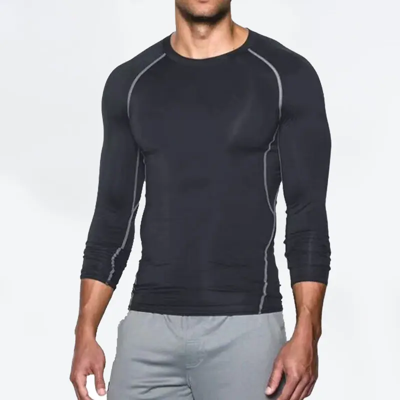 T-shirt de course à pied à compression pour hommes Fitness Quick Dry Rashgard Tight Long Sleeve Sport tshirt Training Jogging Shirts Gym Sportswear