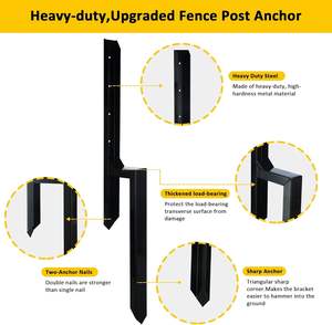 Estacas de reparación de madera de acero grueso Metal podrido roto 6X6 4X4 Kit de reparación de poste de valla - Product Image 6