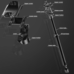 Tija de sillín Dropper para MTB, recorrido de 125 mm, diámetro de 27.2/30.9/31.6 mm, lista para control remoto, con enrutamiento de cable interno y externo para bicicleta de montaña - Product Image 2