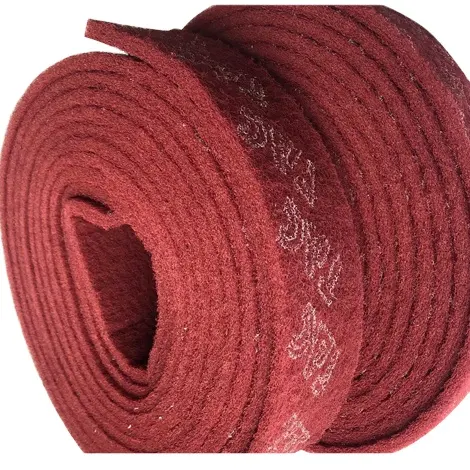 7447 Red Cleaning Abrasive Nylon Không Dệt Wheel/Scouring Pad Roll Công Nghiệp Chà Pad Sheets Nguyên Liệu Vành Đai Đánh Bóng Pad