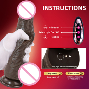 Vibrador Kovida con Calor Telescópico de Silicona Grande con Control Remoto Dildo Realista de Empuje Pene Artificial - Product Image 4