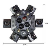 Lumière de Scène DMX LED Stroboscope Disco 6 Bras Œil d'Abeille 150W RGBW Laser Effet Faisceau Télécommandé Tête Mobile pour Mariage Parc à Thèmes