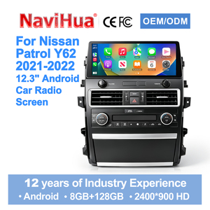 NaviHua New Design Car 12.3'' Android Touch Radio GPS Navigation Multimedia Carplay Auto Stereo for Nissan Patrol Y62 2021-2022 - Product Image 1