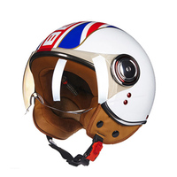 Casque ouvert vintage certifié DOT Casque de moto rétro 3/4 Casque de moto homme femme
