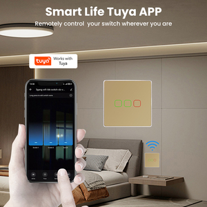 Nuevo Diseño UE/Reino Unido, Interruptor de Pared Inteligente de <span class=keywords><strong>3</strong></span> Botones y 10A, Control Remoto por Aplicación, Panel Táctil de Vidrio Templado, Wi-Fi Inalámbrico - Product Image 3