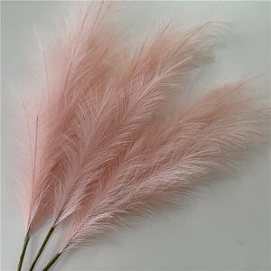 H05005 Offre Spéciale 110cm 18 branches de soie <span class=keywords><strong>fausse</strong></span> herbe de pampa en gros décor de mariage grande herbe de pampa artificielle Beige - Product Image 6