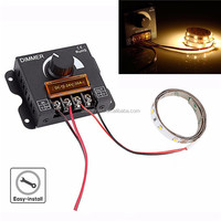 Contrôleur de gradation PWM pour bande lumineuse LED DC12V-24V 30A, pour bouton de gradation, réglage de la luminosité, interrupteur marche/arrêt, boîtier en aluminium