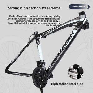 Vélo de montagne pour adultes, cadre en acier à haute teneur en carbone, freins à disque doubles, léger, <span class=keywords><strong>VTT</strong></span> tout-terrain pour les trajets quotidiens, usage sportif, vente en gros - Product Image 2
