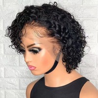 Nouvelle Arrivée Perruques Courtes Pixie Cut Personnalisées en Cheveux Humains Vierges avec Dentelle HD Transparente pour Femmes Noires du Vietnam