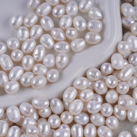 Grande promotion Perles de culture d'eau douce naturelles blanches de 8-9 mm en forme de riz pour la fabrication de bijoux
