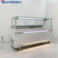 Vitrine Réfrigérée Grande Taille (1,5m-3m) pour Viandes et Charcuteries, Double Température, 220V/110V, Congélateur Ventilé