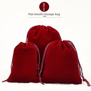 Pochette en velours avec cordon de serrage personnalisée avec logo pour l'électronique et les cosmétiques, sac cadeau de luxe en gros avec impression sérigraphique - Product Image 4