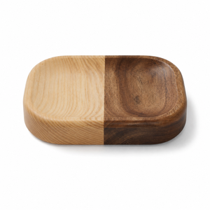Juego de Accesorios de Baño de Madera de Acacia y Fresno de Dos Tonos de Excelente Calidad con Vetas Naturales, Juego de 5 Piezas - Product Image 4