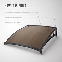 Auvent en polycarbonate brun, abri solaire en PC, toit résistant aux intempéries pour porte, fenêtre, allée
