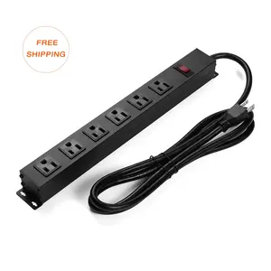 Duty Metal Surge Protector Power Strip Extension Cord Multiple Socket with Switch
