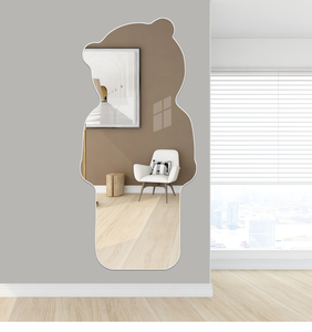 Mignon <span class=keywords><strong>petit</strong></span> ours moderne verre corps entier dressing miroir tenture murale coller Non perforé montage mural montage décor à la maison - Product Image 6