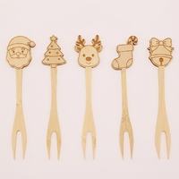 Ecologische bamboe fruitprikkers, wegwerpbaar, cartoon-cocktailspiesjes voor feestjes, desserts en hapjes, met FSC ISO-certificering.