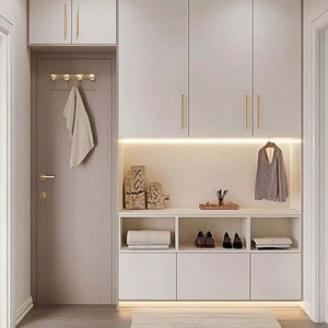Senger Customizable Wooden Entryway Cabinet With Mirror-modern Durable <strong>Coat</strong> <strong>Rack</strong> <strong>Shoe</strong> <strong>Bench</strong> &amp; Shelf Easy Assembly for Hotel Use - Product Image 2