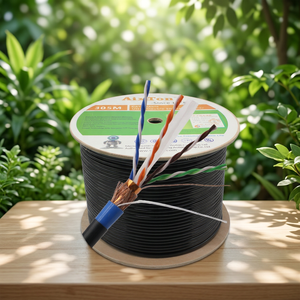 <span class=keywords><strong>สาย</strong></span>เคเบิล Cat 6 แบบมีฉนวนป้องกันสำหรับภายนอกอาคาร ความยาว 1000 ฟุต (305 เมตร)  วัสดุ PVC + PE หุ้มด้วยอลูมิเนียมฟอยล์  ถักด้วยทองแดง 90%  แบบ SFTP - Product Image 3