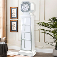 Glam meubles décoration de maison meubles de table diamant écrasé miroir horloge murale LED horloge au sol