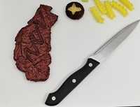 Couteau à viande dentelé en acier inoxydable OEM avec manche en plastique pour la cuisine