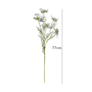 Fleurs artificielles de cumin noir Mengqi, 5 têtes, en soie plastique, haute simulation, style pastoral, décoration intérieure - Product Image 5