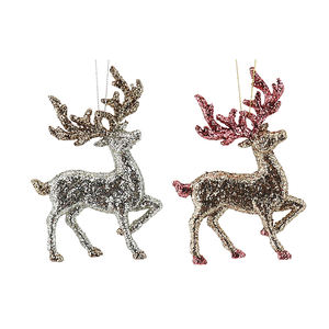 2022 عيد الميلاد بريق البلاستيك الرنة الديكور الحرف الحلي لشجرة عيد الميلاد - Product Image 5