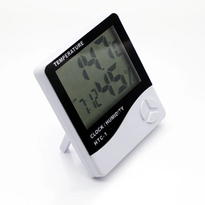 MHK48 Indoor Room LCD Electronic Temperature Humidity Meter Digital Thermometer Hygrometer Weather Station Alarm <strong>Clock</strong> HTC-1 - Product Image 2