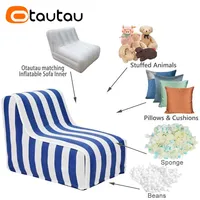OTAUTAU Canapé-lit gonflable moderne inclinable et portable, pouf repose-pieds pour jardin, plage, piscine, chaise longue, pouf lavable