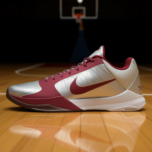 Chaussures de basket-ball Nike Zoom ZK 5 Rebound Grip Low Top pour hommes, blanc argenté - Product Image 2