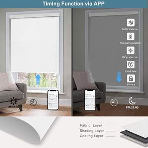 Stores enrouleurs motorisés pour maison intelligente |   Stores occultants et filtrants à 100 % avec options de commande automatique par télécommande - Product Image 5