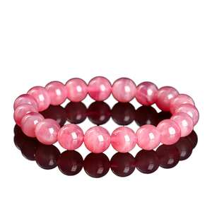 JD <b>GEMS</b> Premium High Grade 7A Natural Madagascar Rose Quartz Women's Gift Beaded <b>Bracelet</b> with Varisized Gemstone Beads - Product Image 1
