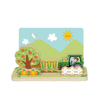 Jeu d'apprentissage Montessori de distance spatiale Puzzle 3D Scènes de ferme Artisanat pour enfants Jouets éducatifs pour enfants