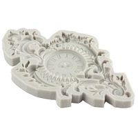 Cetakan Silikon DIY Bentuk Jam Dinding Relief Berbingkai Motif Barok Klasik 3D Ukuran Besar untuk Dekorasi Kue Fondant