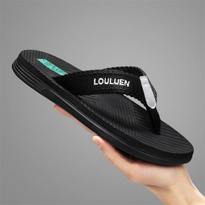 Tongs ouvertes pour hommes Louluen, semelle extérieure en EVA antidérapante, pantoufles d'extérieur, design à sangle de couleur unie - Product Image 1