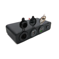 Pemantik rokok dua soket USB 12V, pengisi daya adaptor Voltmeter Digital untuk Apple/Android perangkat Motor traktor mobil