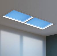 Panneau lumineux LED intelligent et moderne pour bureau et maison, effet ciel bleu ensoleillé, faux plafond vitré, lumière artificielle de puits de lumière