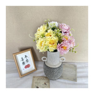 Círculo pequeño <span class=keywords><strong>ramo</strong></span> 6 cabezas peonía alta calidad grande artificial suculenta bonsái <span class=keywords><strong>olivos</strong></span> flores decoraciones disponibles - Product Image 1