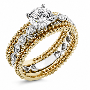 Two Tone <b>Cubic</b> <b>Zirconia</b> <b>Ring</b> for Women Engagement <b>Wedding</b> Jewelry - Product Image 1