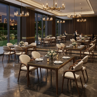 Ensemble de meubles de salle à manger haut de gamme pour restaurants et hôtels, chaises rembourrées, table moderne de luxe, collection durable et écologique
