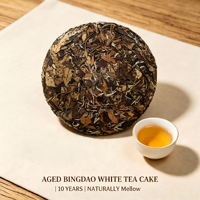 Torta di Tè Bianco Invecchiato di Alta Montagna da 10 Anni, Tè Bianco Naturale Invecchiato dello Yunnan con Note di Miele per Regalo e Collezione