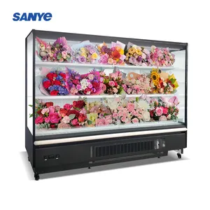 Florist flower store vertical commercial fresh flower freezer air cooling type flower chiller antistaling cabinet refrigerator