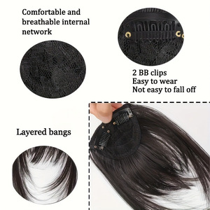 วิกผมปรับแต่งได้พร้อมหน้าม้าปัดข้าง คลิปหนีบผมทนความร้อนสูง สำหรับสวมใส่ทุกวัน - Product Image 1