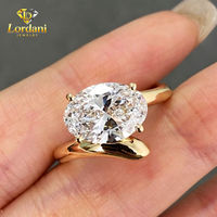 Maßgefertigte Gia Igi CVD HPHT Laborgezüchtete Diamanten 10K 14K 18K Massivgold Weißgold Ringe Hochzeits- und Verlobungsringe Schmuck für Damen