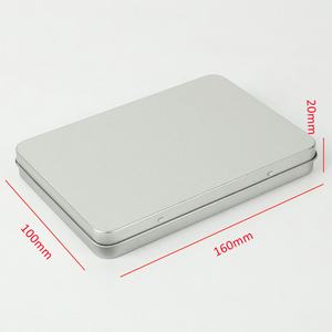 Logo nero opaco personalizzato A6 latta da cartolina all'ingrosso 160*100*20 Mm sottile rettangolo argento scatola di latta scatola di latta in metallo - Product Image 1