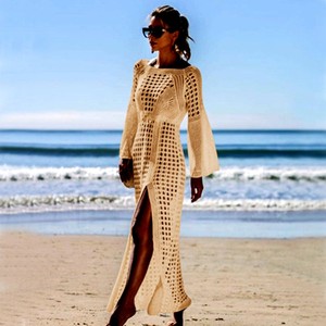 Y220267 <span class=keywords><strong>Bohemia</strong></span> caliente mujer cubrir verano transparente ganchillo traje de baño mujer playa vestido - Product Image 2